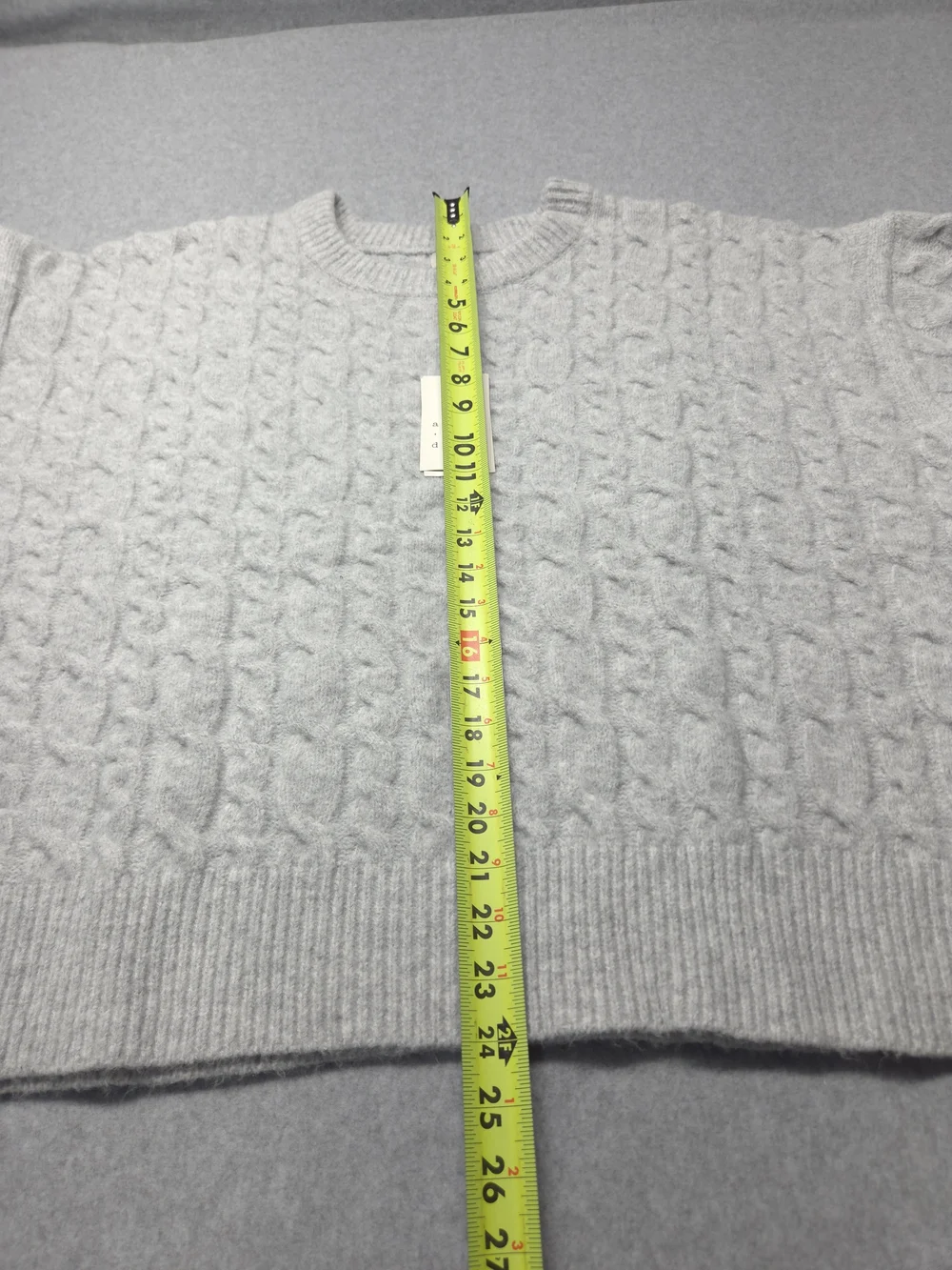 0369 a new day Cable Knit Crewneck Sweater - Light Gray